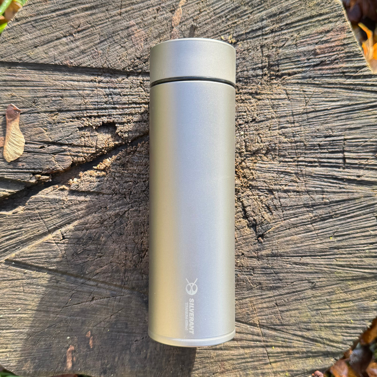 
                  
                    Titanium Double-Wall Insulated Thermos Flask 400ml/14fl oz - SilverAnt Outdoors
                  
                