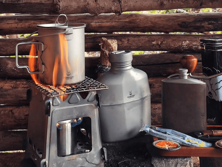 SilverAnt Titanium Cup, Canteen Bottle, and hip flask