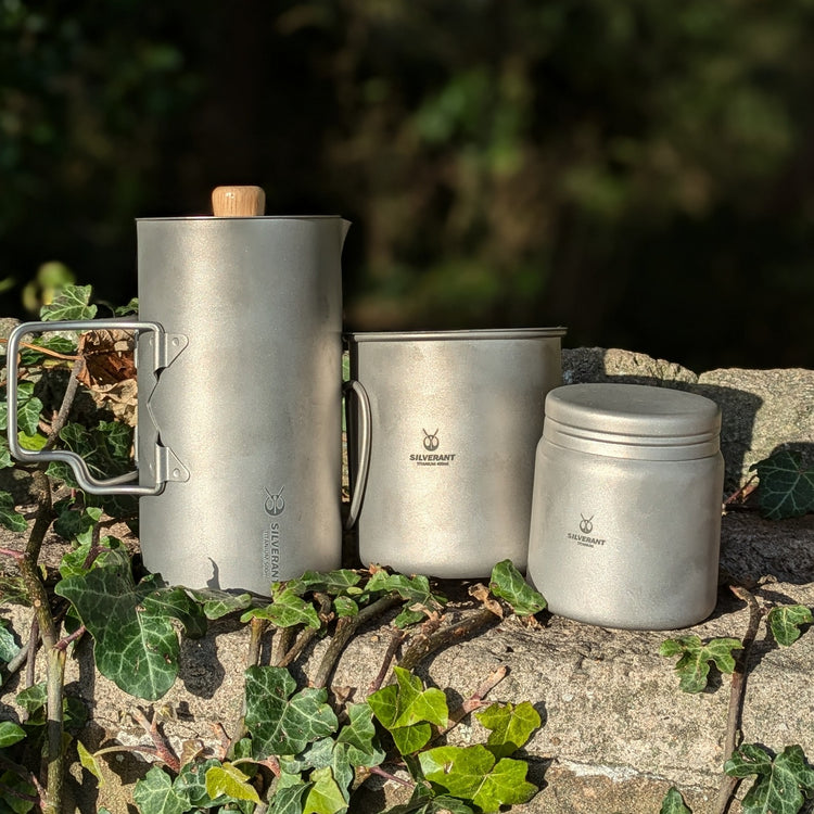 
                  
                    SilverAnt Titanium Coffee French Press Kit with Cup & Grounds Container
                  
                