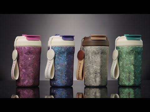 Crystallized Titanium Insulated Travel Coffee Mug with Lid 400ml/14 fl oz - 4 Colors