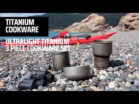 Ultralight 3-Piece Titanium Camping Cookware Set