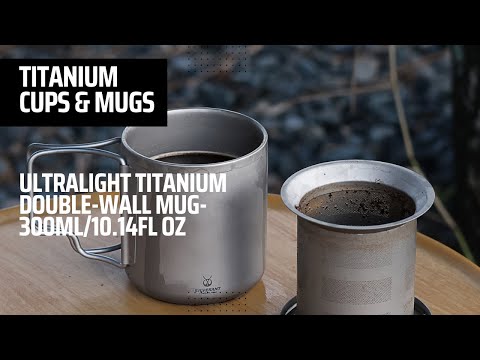 Titanium Double Wall Mug 300ml/10.14fl oz - Classic & Foldable Handles