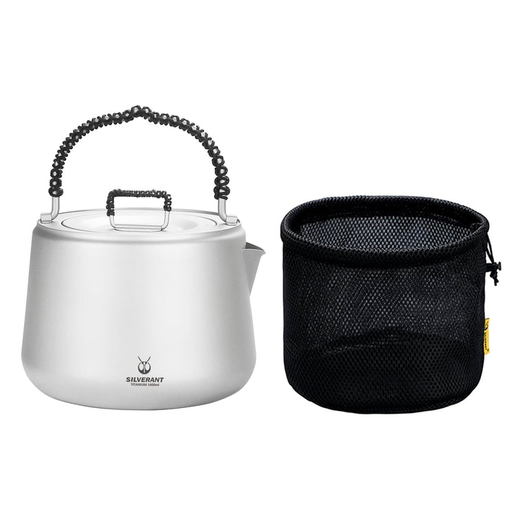 
                  
                    SilverAnt Ultralight Large Titanium Kettle 1400ml/49 fl oz - with Drawstring Mesh Bag (included with purchase)
                  
                