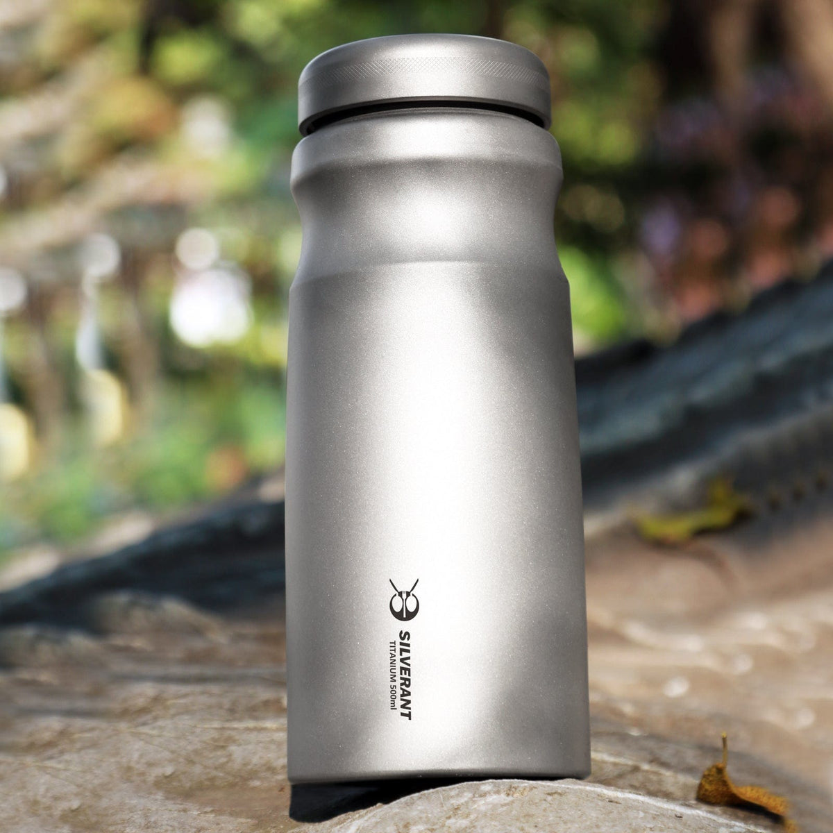 SilverAnt Ultralight Sports Edition Titanium Water Bottle 500ml - In-Use (actual product photo, lifestyle shot)