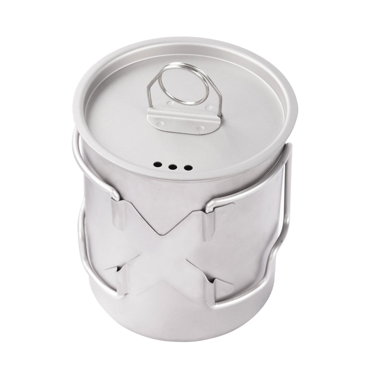 SilverAnt Ultralight Titanium Cup With Lid 4 Sizes - 500ml - Top angled view, showing rear upper side of cup, details