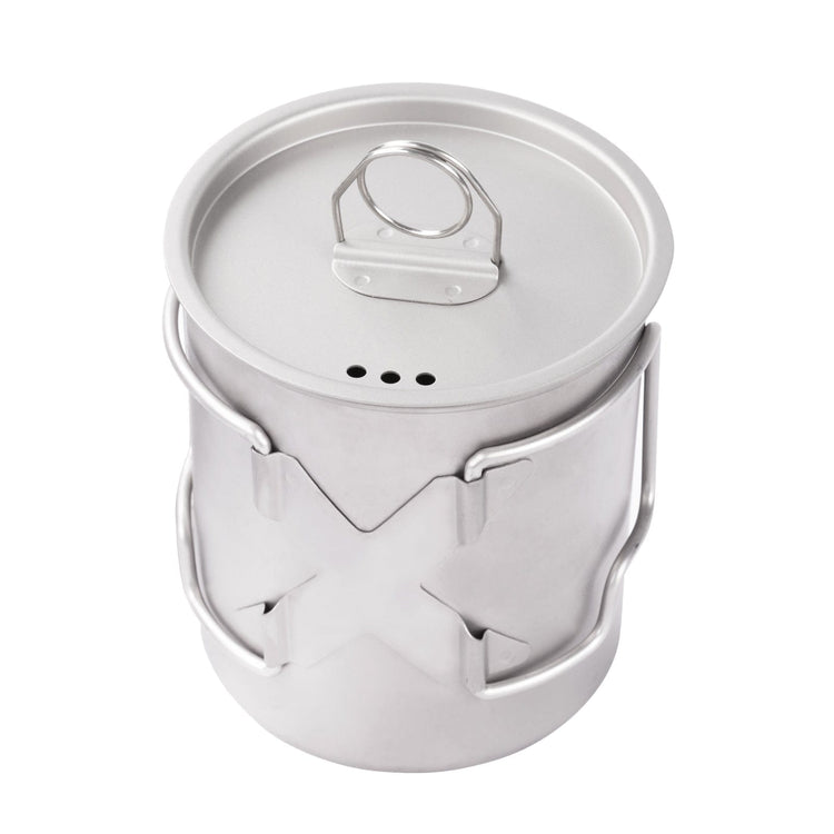 
                  
                    SilverAnt Ultralight Titanium Cup With Lid 4 Sizes - 500ml - Top angled view, showing rear upper side of cup, details
                  
                