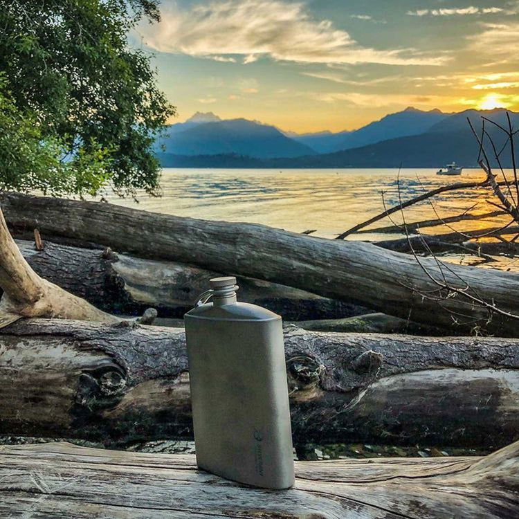 
                  
                    SilverAnt Ultralight Titanium Hip Flask With Funnel 220ml/7.74 fl oz Sandblasted (actual product photo, lifestyle shot)
                  
                