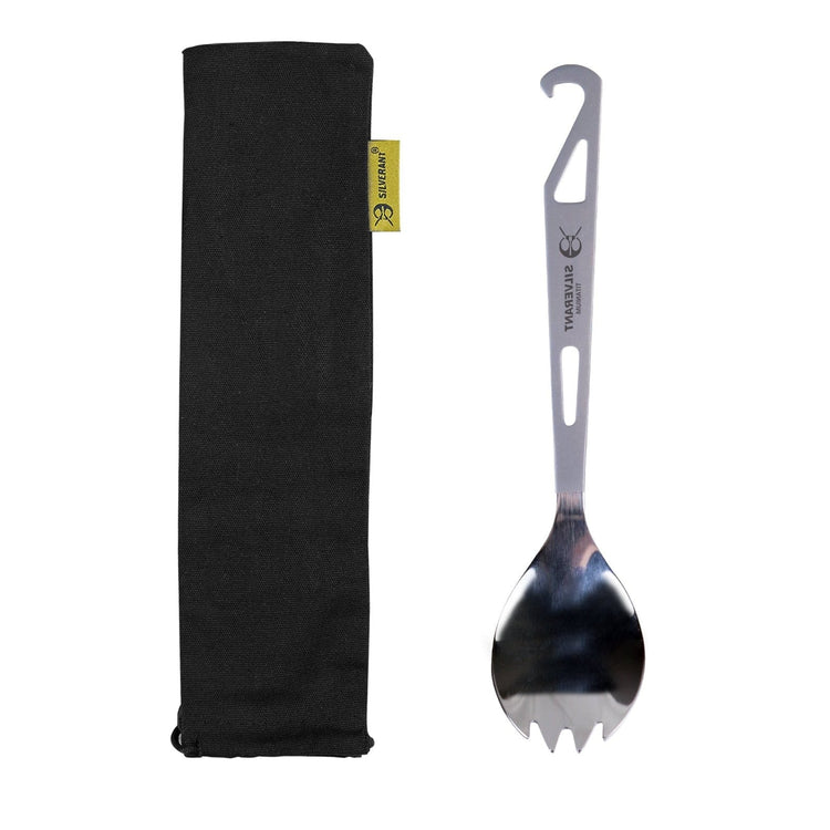 
                  
                    SilverAnt Ultralight Titanium Spork with Bottle Opener Polished - with black drawstring pouch included with purchase
                  
                