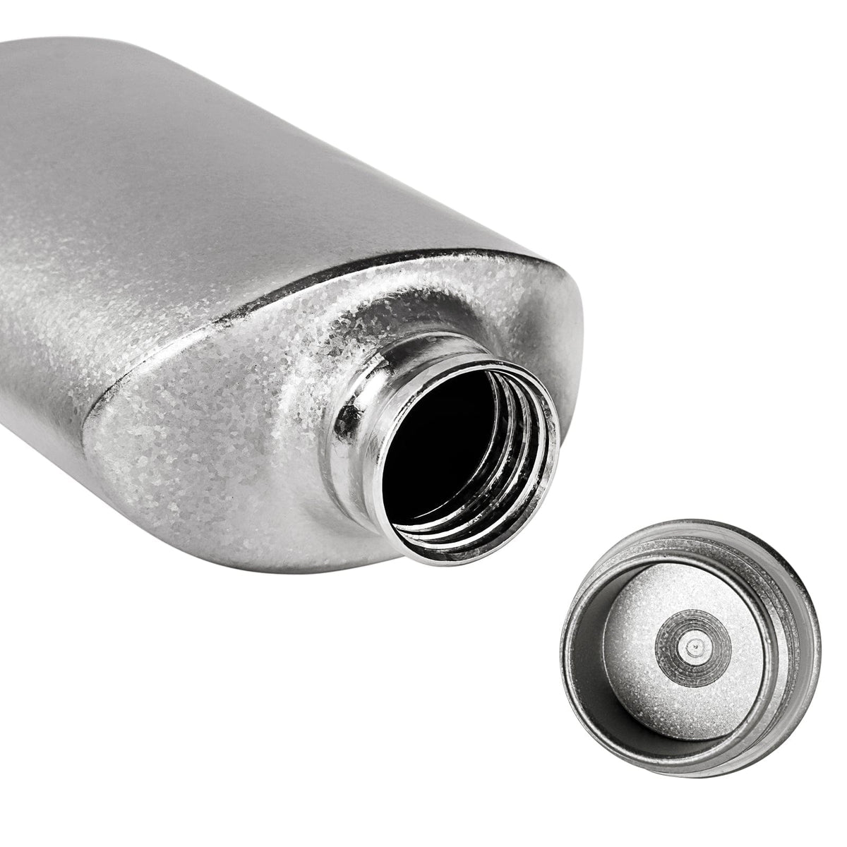 SilverAnt Ultralight Titanium Water Bottle 600ml/21 fl oz Slim - Crystallized (open, laid flat on its side)
