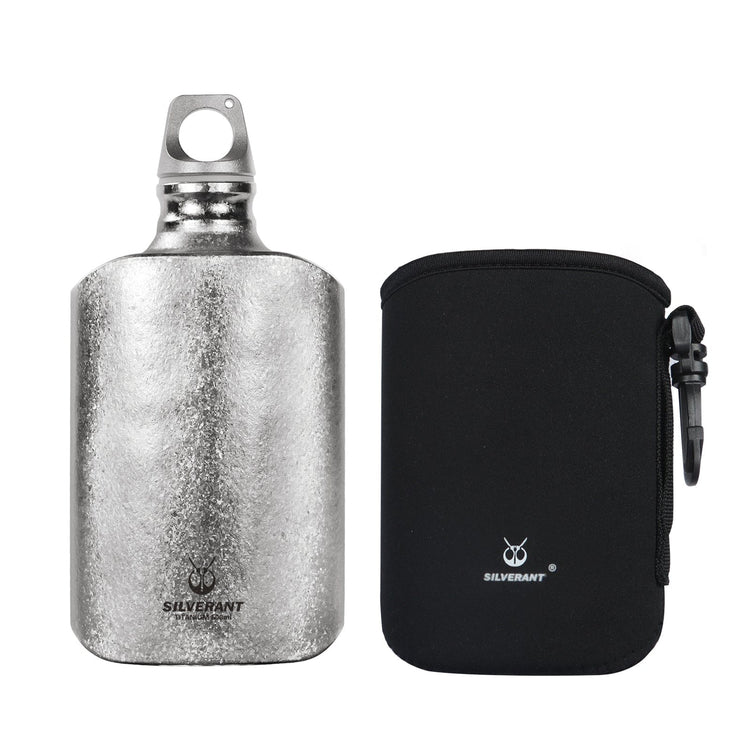 
                  
                    SilverAnt Ultralight Titanium Water Bottle 600ml/21 fl oz Slim - Crystallized (black thermal sleeve included with purchase)
                  
                
