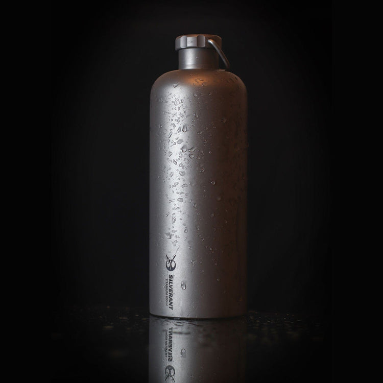 
                  
                    SilverAnt Ultralight Titanium Water Bottle Narrow Mouth Design - 600ml/21.1 fl (actual product photo, with moisture outside of the bottle, water droplets around the bottle's surface)
                  
                