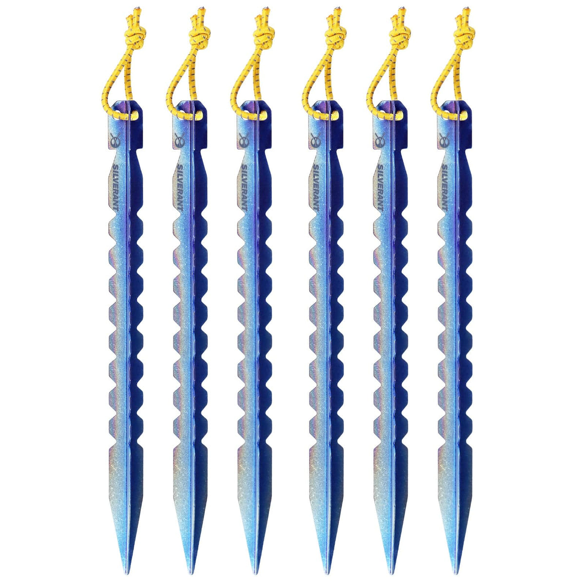 Titanium Y-Shape Tent Stakes - Large 6-Pack - SilverAnt Outdoors Main image