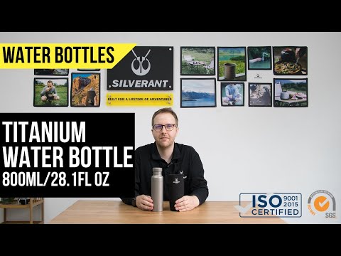 
                  
                    Load and play video in Gallery viewer, Titanium Water Bottle 800ml/28.1 fl oz - SilverAnt Outdoors
                  
                