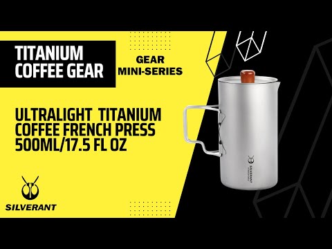 
                  
                    Load and play video in Gallery viewer, Ultralight Titanium Coffee French Press - SilverAnt Outdoors
                  
                