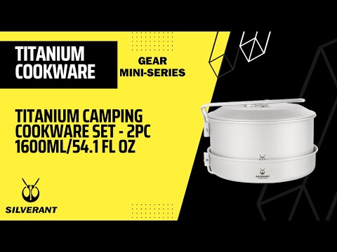 Medium 2-Piece Titanium Pot & Pan Camping Cookware Set