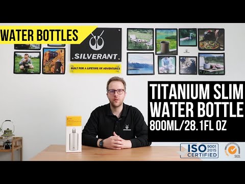 
                  
                    Load and play video in Gallery viewer, Titanium Water Bottle 800ml/28.16 fl oz - Slim - SilverAnt Outdoors
                  
                