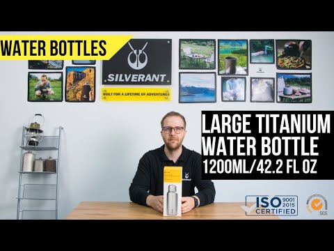
                  
                    Load and play video in Gallery viewer, SilverAnt Titanium Large Titanium Water Bottle - 1200ml /42.2 fl oz YouTube Unboxing Video
                  
                
