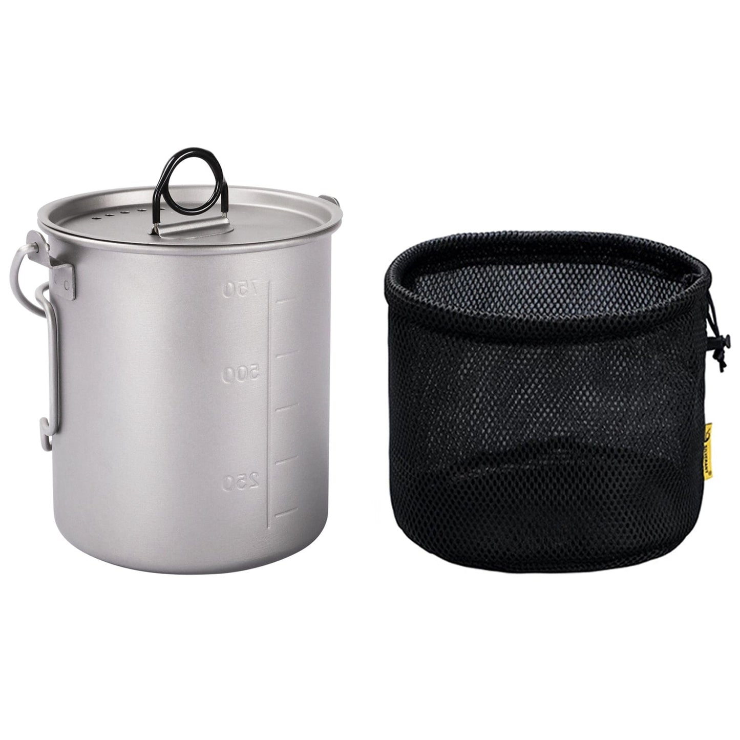 
                  
                    Titanium Pot 750ml/25 fl oz with Lid and Bail Handle - SilverAnt Outdoors
                  
                