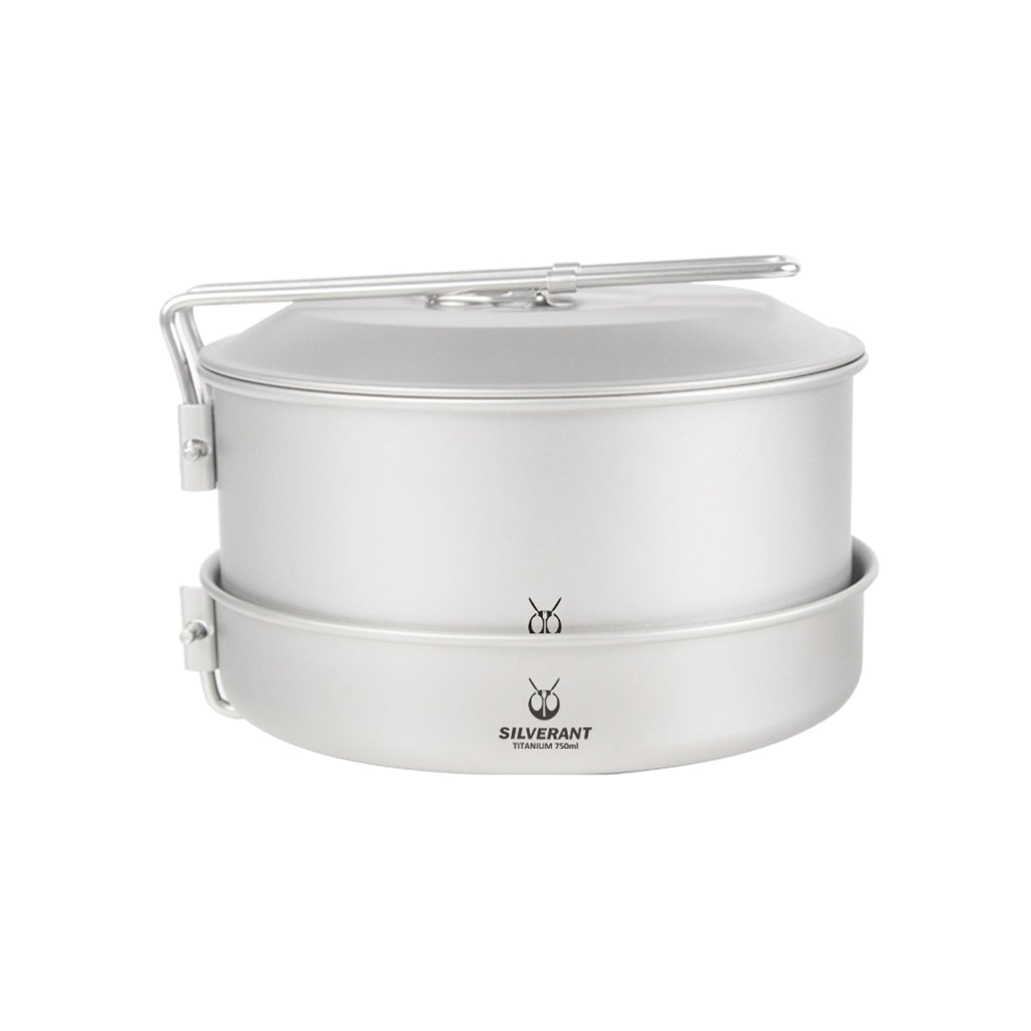 Ultralight Titanium Pot and Pan Camping Cookware Set - 1600ml/54.1 fl oz - SilverAnt Outdoors