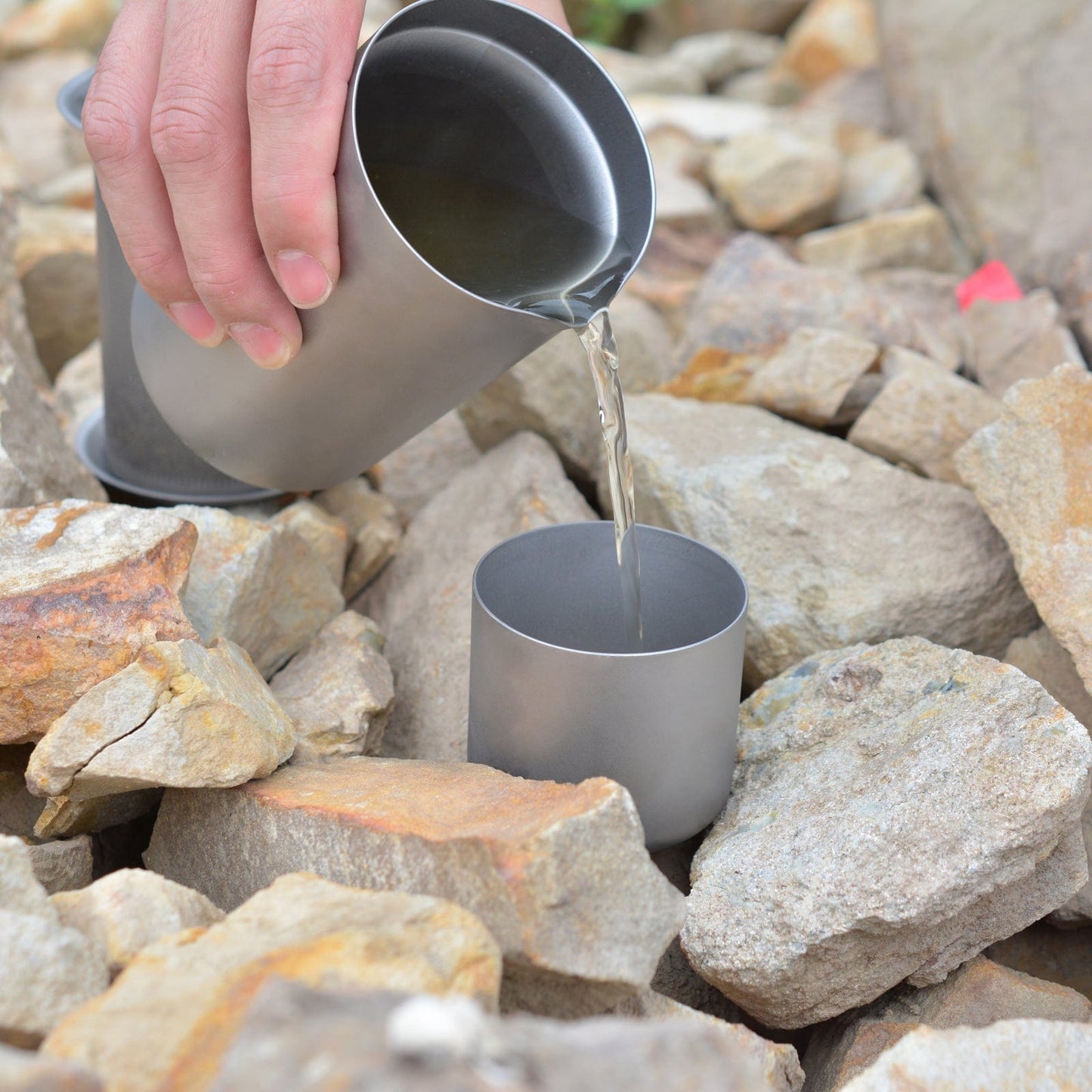 Titanium Tea Pour Over Filter - 350ml/12.3 fl oz - SilverAnt Outdoors