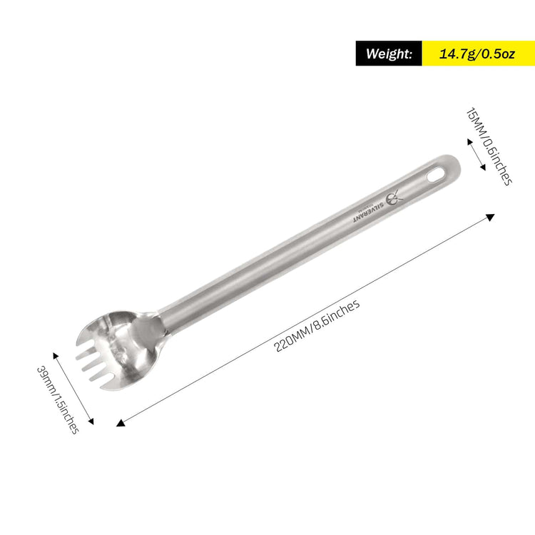 
                  
                    Ultralight Titanium Long Handle Spork - SilverAnt Outdoors
                  
                