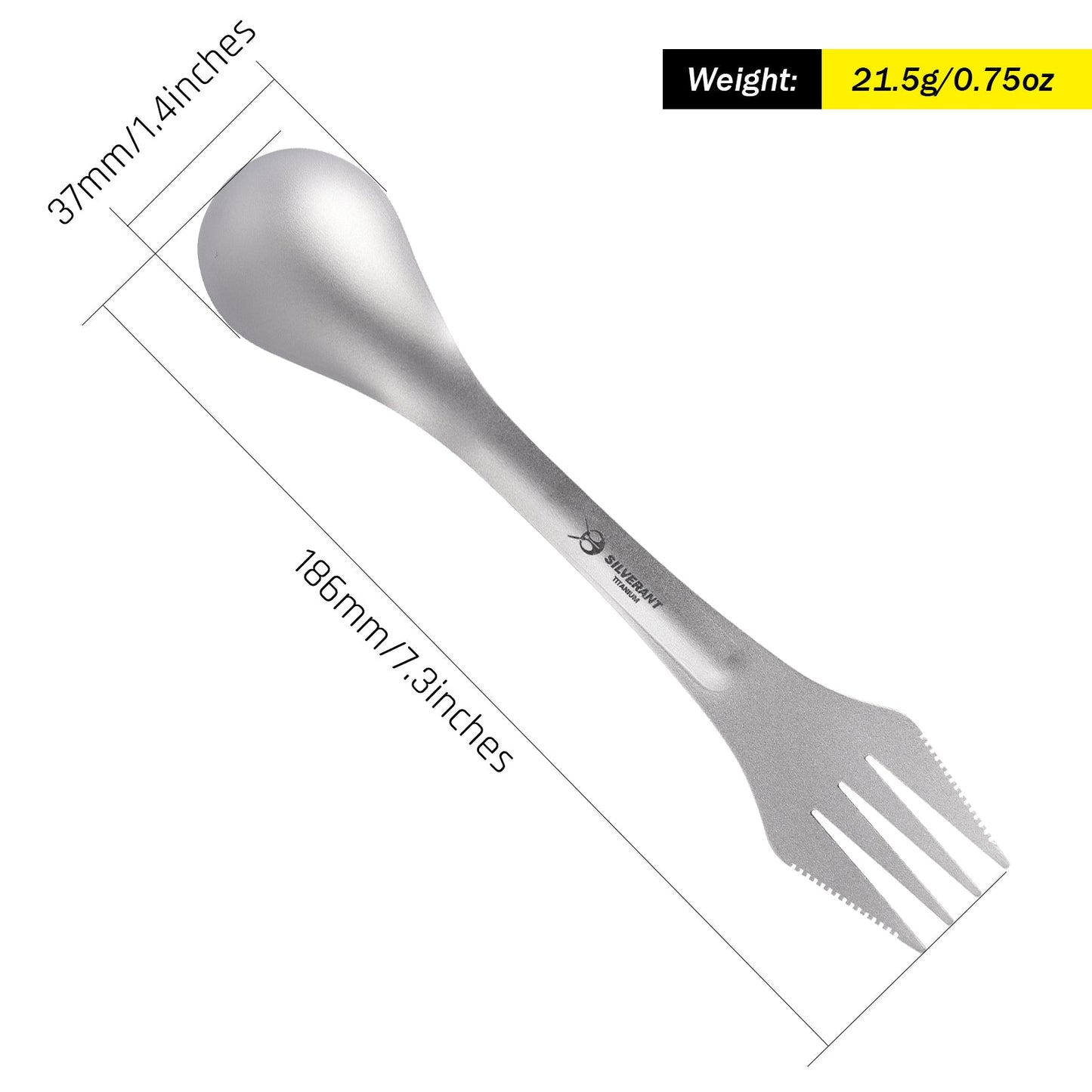Titanium Spork 3-in-1 Knife Fork Spoon - SilverAnt Outdoors