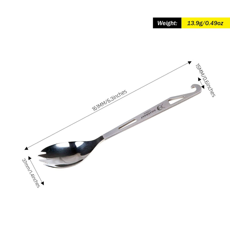 
                  
                    Titanium Spork with Bottle Opener - SilverAnt Outdoors
                  
                