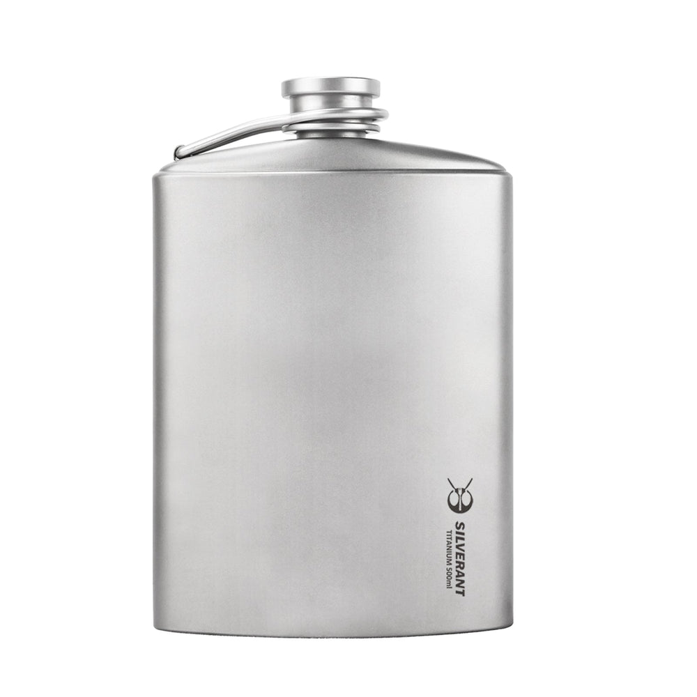 Large Titanium Hip Flask & Funnel - 500ml/17.59 fl oz