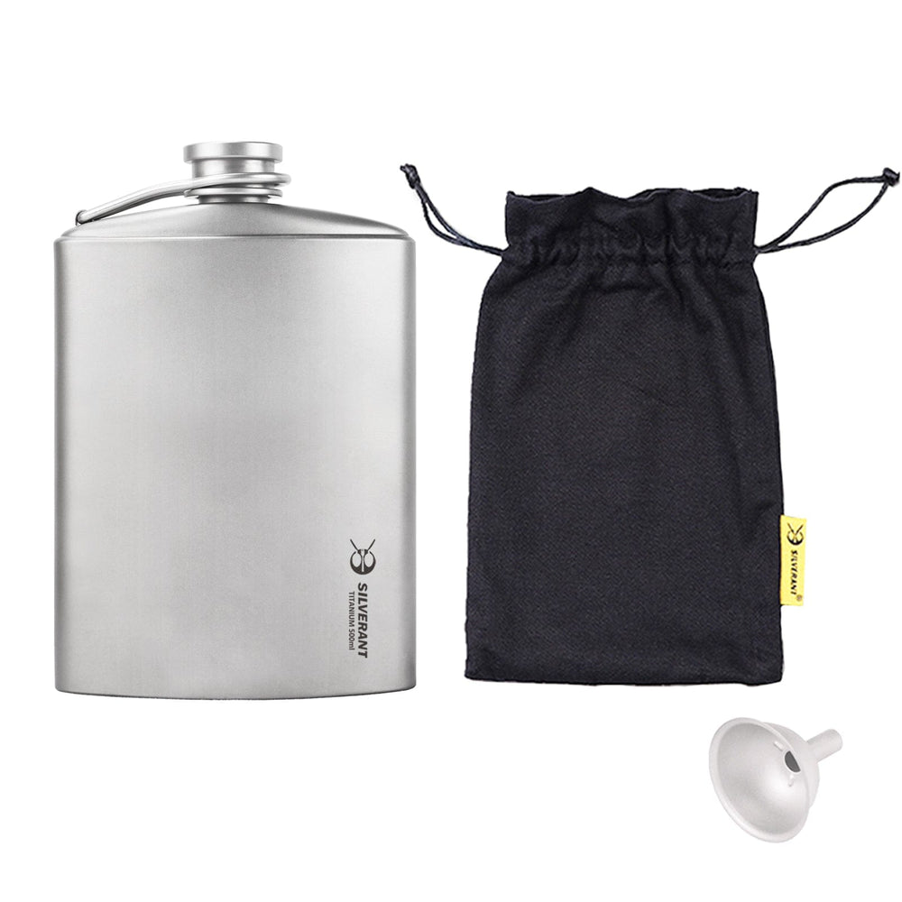 Large Titanium Hip Flask & Funnel - 500ml/17.59 fl oz