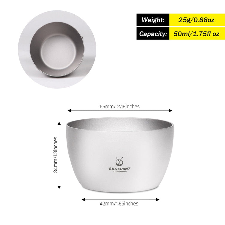  Ultralight Titanium Shot Glass - SilverAnt Outdoors