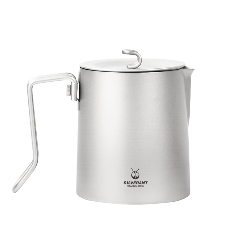 Titanium Pour Over Short Spout Kettle with Filter  - 900ml/31.6 fl oz - SilverAnt Outdoors