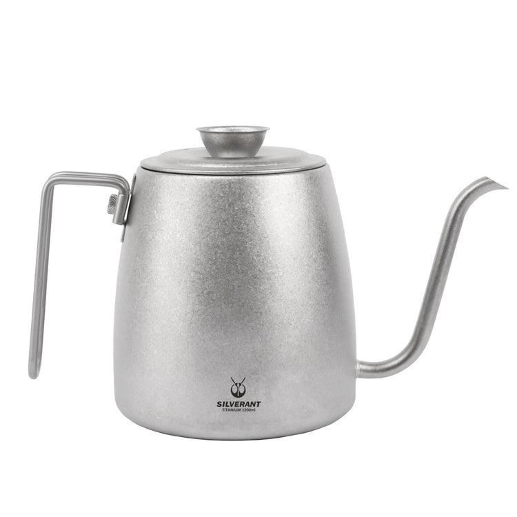 
                  
                    Titanium Pour-Over Kettle 1200ml/42.2 fl oz - SilverAnt Outdoors
                  
                