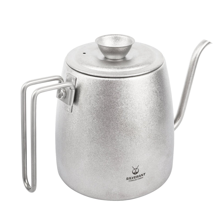 
                  
                    Titanium Pour-Over Kettle 1200ml/42.2 fl oz - SilverAnt Outdoors
                  
                