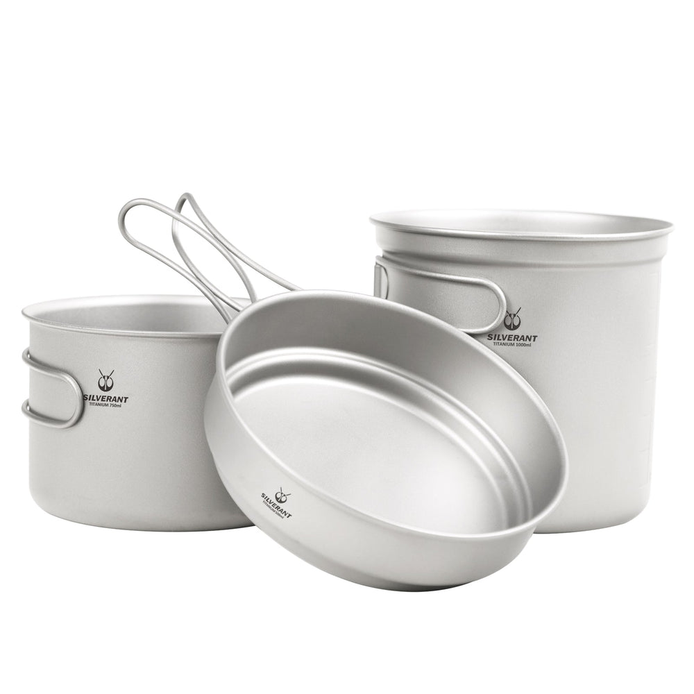 Stainless Steel Camping Cookware Set, 4-piece Camping Pot Pan Set, 600 –